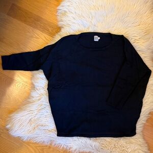 Black Boxy Relaxed Sweatshirt Tunic